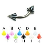 316l stainless steel eyebrow bananna with uv cones,curved barbell,eyebrow rings,barbells Details