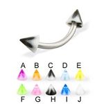 316l stainless steel eyebrow bananna with uv cones,curved barbell,eyebrow rings,barbells Details