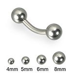 316l stainless steel eyebrow bananna with balls,curved barbell,eyebrow rings,barbells Details