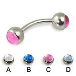 316l stainless steel eyebrow bananna with cz stone jewelry ball,curved barbell,eyebrow rings,barbell Details