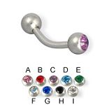 316l stainless steel eyebrow bananna with cz stone jewelry ball,curved barbell,eyebrow rings,barbell Details