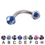 316l stainless steel eyebrow bananna with cz stone jewelry ball,curved barbell,eyebrow rings,barbell Details