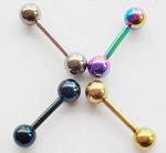 Anodized 316l stainless steel Tongue Barbells, straight barbell, tongue rings,body piercing jewelry Details