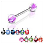 316l stainless steel Tongue Barbells with collection uv balls, straight barbell, tongue rings,body p Details
