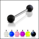 316l stainless steel Tongue Barbells with collection uv balls, straight barbell, tongue rings,body p Details