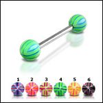 316l stainless steel Tongue Barbells with collection uv balls, straight barbell, tongue rings,body p Details