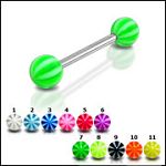 316l stainless steel Tongue Barbells with collection uv balls, straight barbell, tongue rings,body p Details