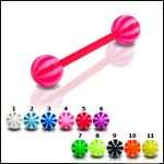 UV acrylic Tongue Barbells with collection uv balls, straight barbell, tongue rings,body piercing je Details