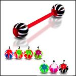 UV acrylic Tongue Barbells with collection uv balls, straight barbell, tongue rings,body piercing je Details