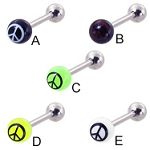 316l stainless steel Tongue Barbells with collection uv balls, straight barbell, tongue rings,body p Details