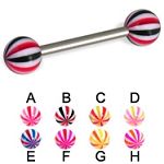 316l stainless steel Tongue Barbells with collection uv balls, straight barbell, tongue rings,body p Details