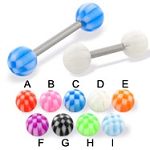 316l stainless steel Tongue Barbells with collection uv balls, straight barbell, tongue rings,body p Details