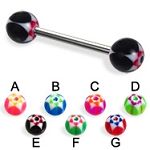 316l stainless steel Tongue Barbells with collection uv balls, straight barbell, tongue rings,body p Details