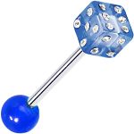 316l stainless steel Tongue Barbells with collection cones/dice, straight barbell, tongue rings,body Details