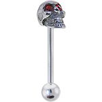 316l stainless steel Tongue Barbells with skull, straight barbell, tongue rings,body piercing jewelr Details