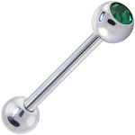 316l stainless steel Tongue Barbells with cz stone, straight barbell, tongue rings,body piercing jew Details