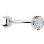 316l stainless steel Tongue Barbells with paved cz stones, straight barbell, tongue rings,body pierc Details