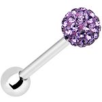 316l stainless steel Tongue Barbells with cz stone, straight barbell, tongue rings,body piercing jew Details