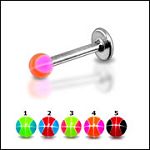 316l stainless steel labret with uv balls,body piercing jewelry,fashion jewelry,lip rings,labret pie Details