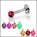 316l stainless steel labret with uv balls,body piercing jewelry,fashion jewelry,lip rings,labret pie Details