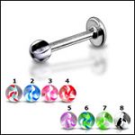 316l stainless steel labret with uv balls,body piercing jewelry,fashion jewelry,lip rings,labret pie Details