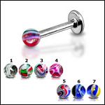 316l stainless steel labret with uv balls,body piercing jewelry,fashion jewelry,lip rings,labret pie Details