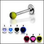 316l stainless steel labret with uv balls,body piercing jewelry,fashion jewelry,lip rings,labret pie Details