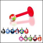 UV acrylic labret with balls,body piercing jewelry,fashion jewelry,lip rings,labret piercing Details