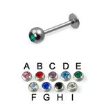316l stainless steel labret with cz stone,body piercing jewelry,fashion jewelry,lip rings,labret pie Details
