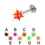 316l stainless steel labret with dice,body piercing jewelry,fashion jewelry,lip rings,labret piercin Details