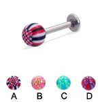 316l stainless steel labret with uv balls,body piercing jewelry,fashion jewelry,lip rings,labret pie Details