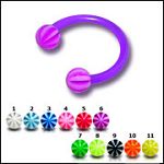 UV acrylic horseshoe circular barbells with balls, body piercing jewelry, CBB piercing, circular bar Details