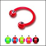 UV acrylic horseshoe circular barbells with balls, body piercing jewelry, CBB piercing, circular bar Details