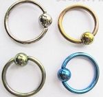 nodized 316l surgical steel captive with steel bead rings,BCR rings,body piercing jewelry, fashion j Details