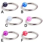 316l surgical steel captive with UV acrylic bead rings,BCR rings,body piercing jewelry, fashion jewe Details