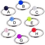 316l surgical steel captive with UV acrylic bead rings,BCR rings,body piercing jewelry, fashion jewe Details