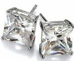 pricess cut,square cubic zircon stud earrings,grid square cubic zircon stud earrings,cz stud earring Details