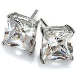 pricess cut,square cubic zircon stud earrings,grid square cubic zircon stud earrings,cz stud earring Details